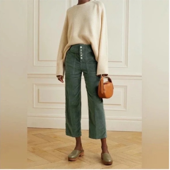 Veronica Beard Dark Green Flare Jeans - Picture 2 of 9